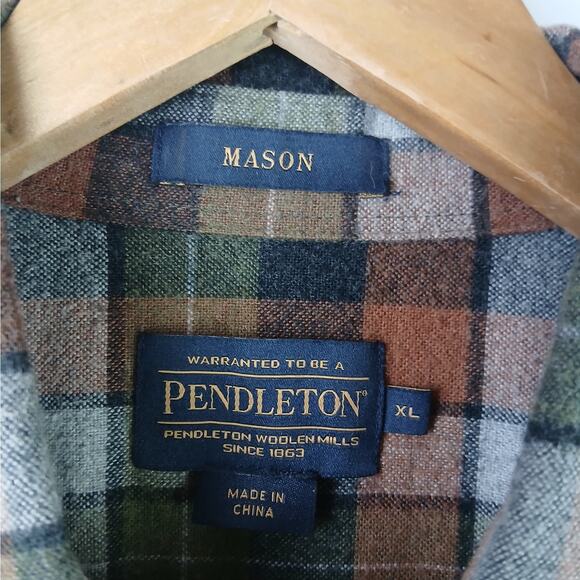 Pendleton Woolen Mills Men's SZ XL Mason 100% Cotton Flannel Button Down Shirt - Picture 5 of 5
